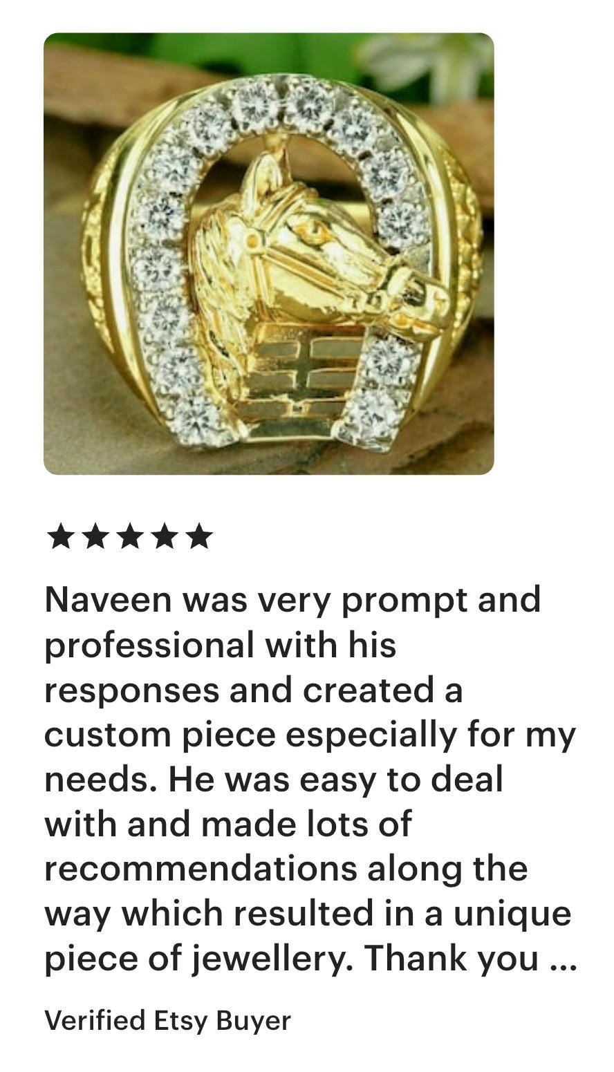 Personalized Elvis Horseshoe Ring – 925 Sterling Silver, Gold Plated, CZ Diamond Accents, Lucky Horse Jewelry, Western Statement Ring