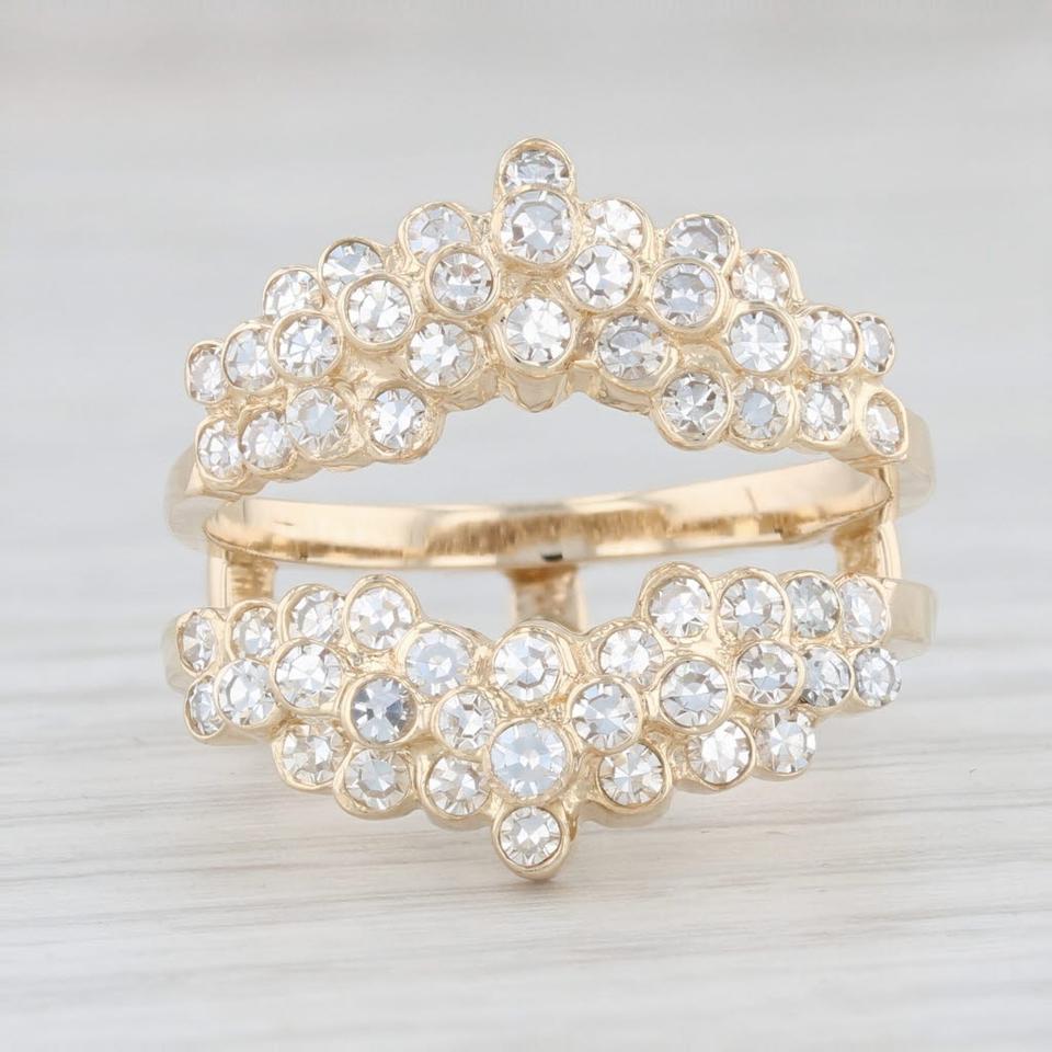 Sterling Silver 925 Vintage CZ Diamond Ring with 18k Gold Plating