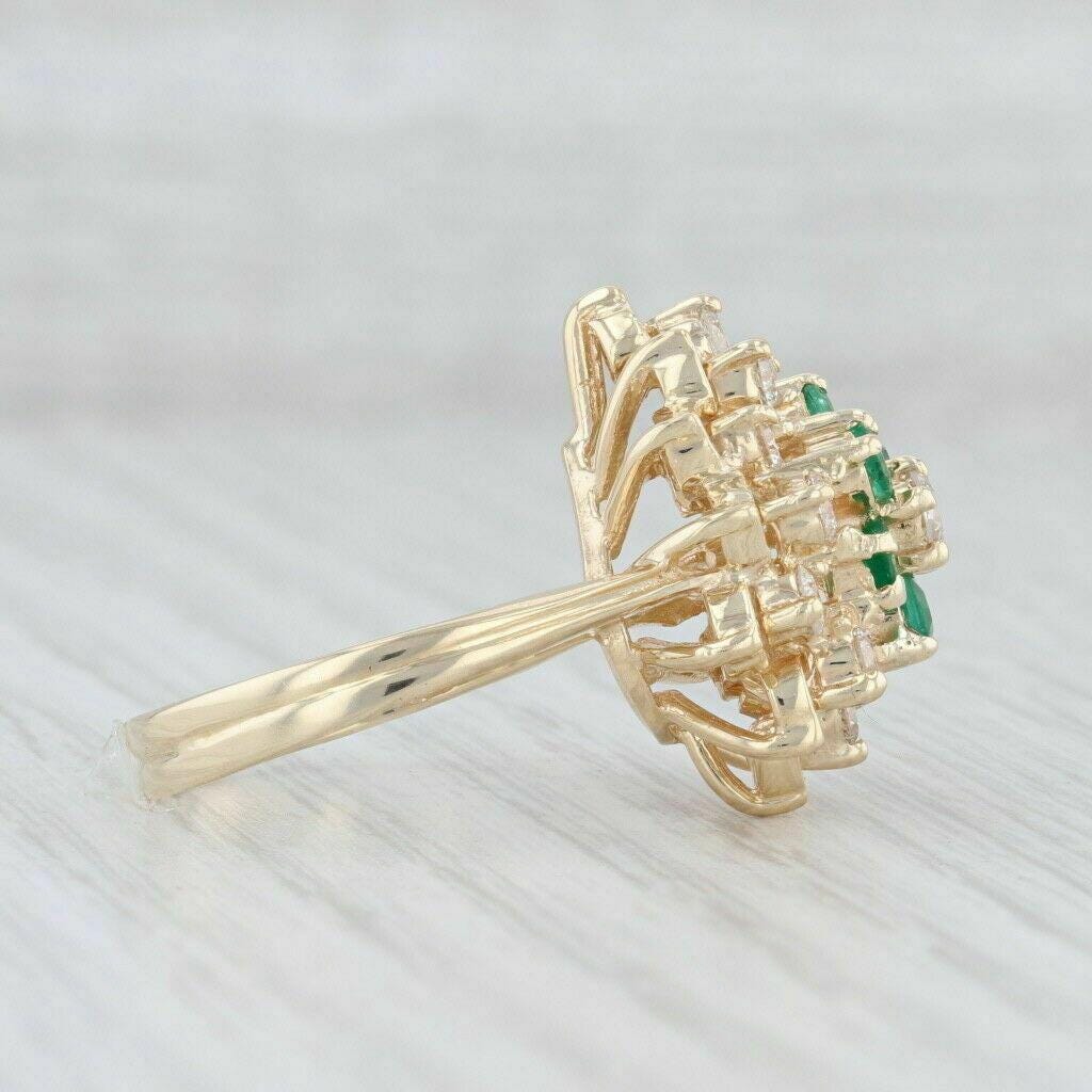 Designer emerald CZ ring, 925 silver, luxury jewelry