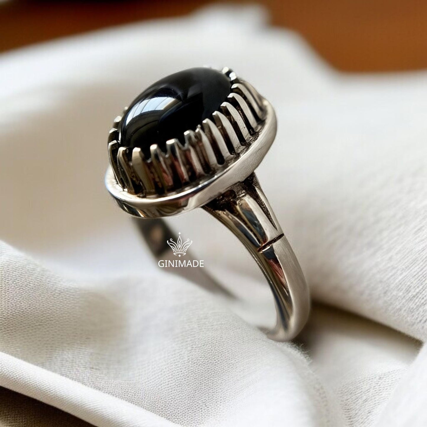 Unisex Black Onyx Silver Ring • 925 Handmade Gemstone Ring • Men's Statement Jewelry • Onyx Engagement or Promise Ring