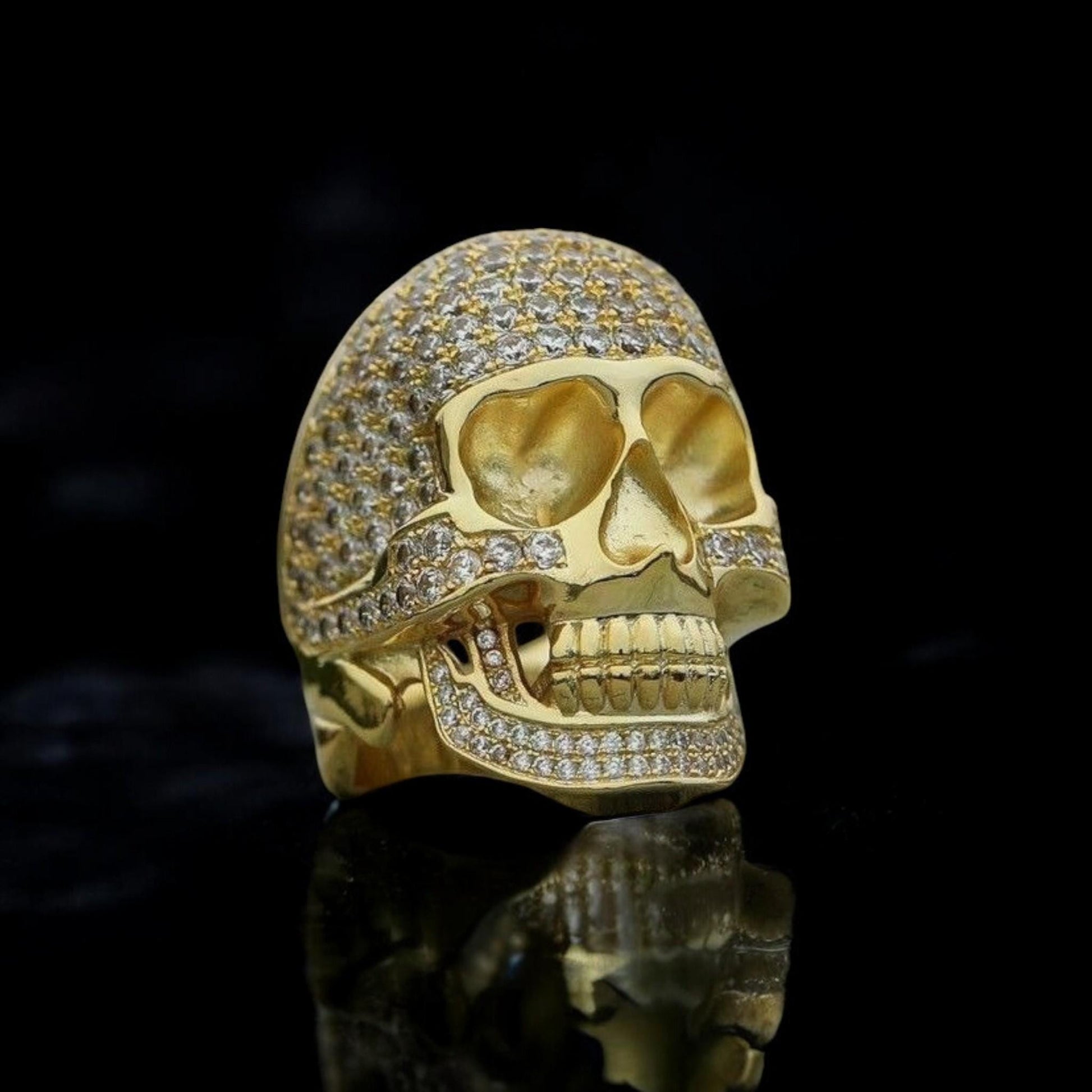 Men&#39;s silver skull ring, gothic style, 925 sterling silver