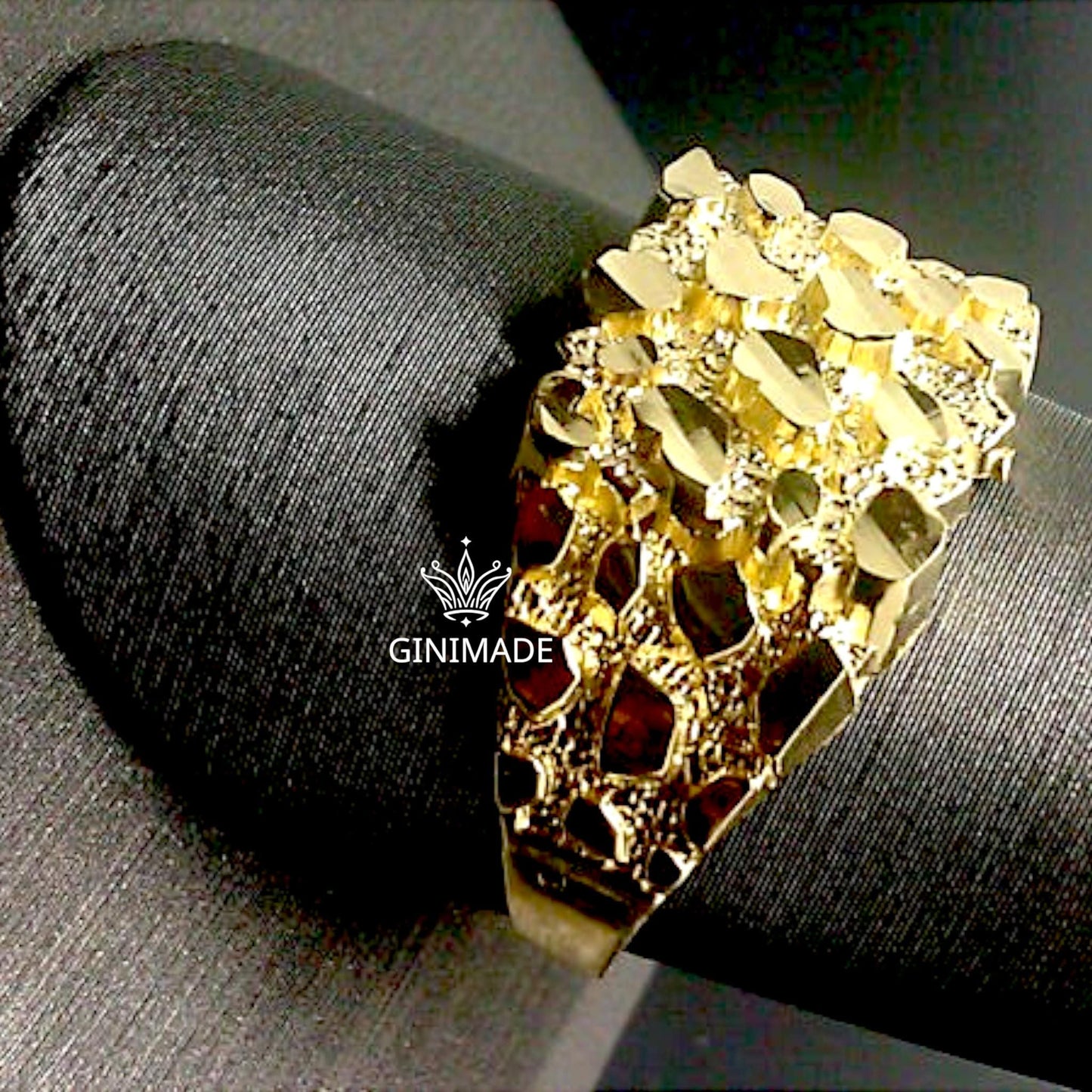 925 Sterling Silver Nugget Ring for Men | Bold Statement Ring | Textured Men's Jewelry | Handmade Gift for Him.