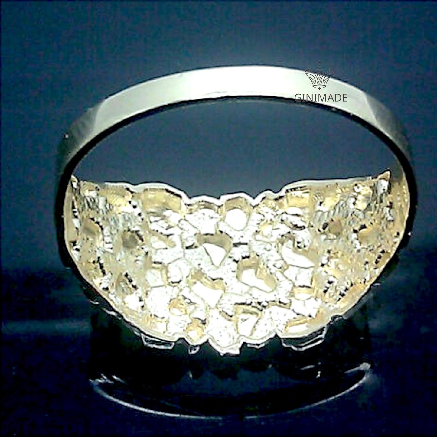 925 Sterling Silver Nugget Ring for Men | Bold Statement Ring | Textured Men's Jewelry | Handmade Gift for Him.