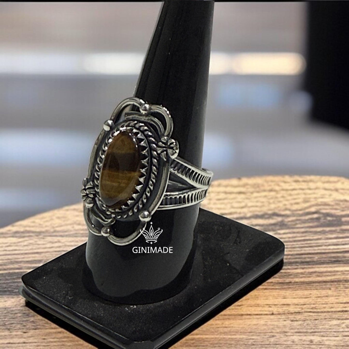 Handmade Tiger Eye Ring | Oxidized 925 Sterling Silver Ring | Boho Vintage Ring | Healing Gemstone Jewelry | Gift for Him/Her