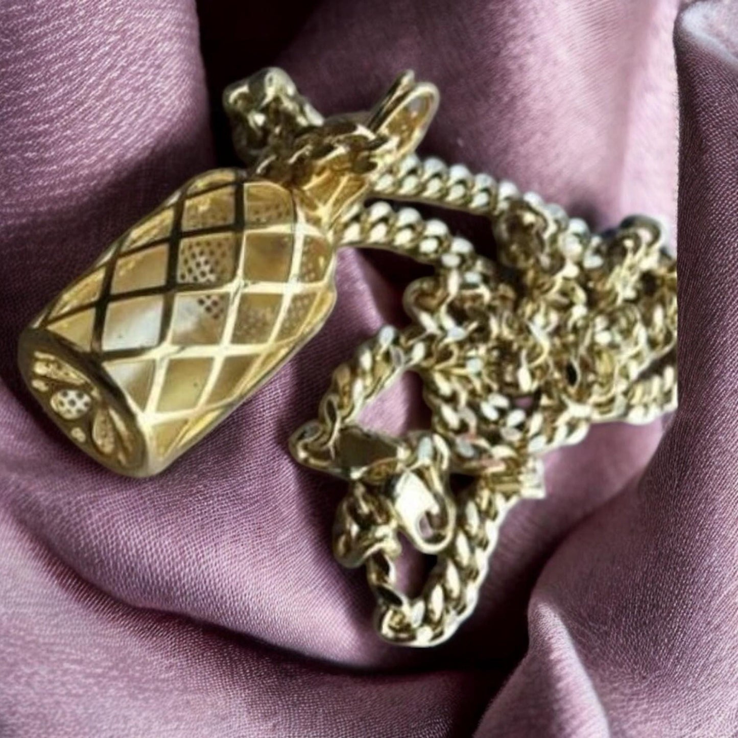 Hennessy Bottle Pendant 18k Yellow Gold Plated in 925 starling Gift for him silver without cain.