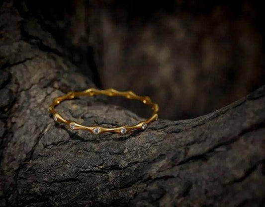 Vintage 18K Gold Plated 925 Silver Bracelet – Perfect 1st Anniversary Gift for Her