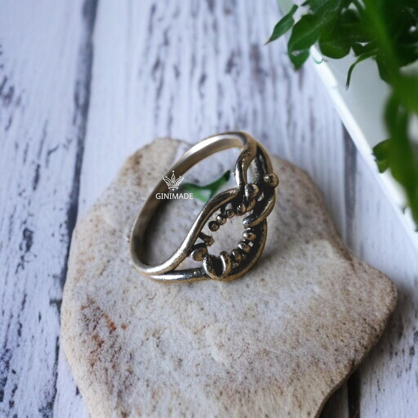 Handmade Oxidized Silver Ring with Open Abstract Design – Unique Organic Wire Art Ring – Rustic Artisan Statement Jewelry for Women