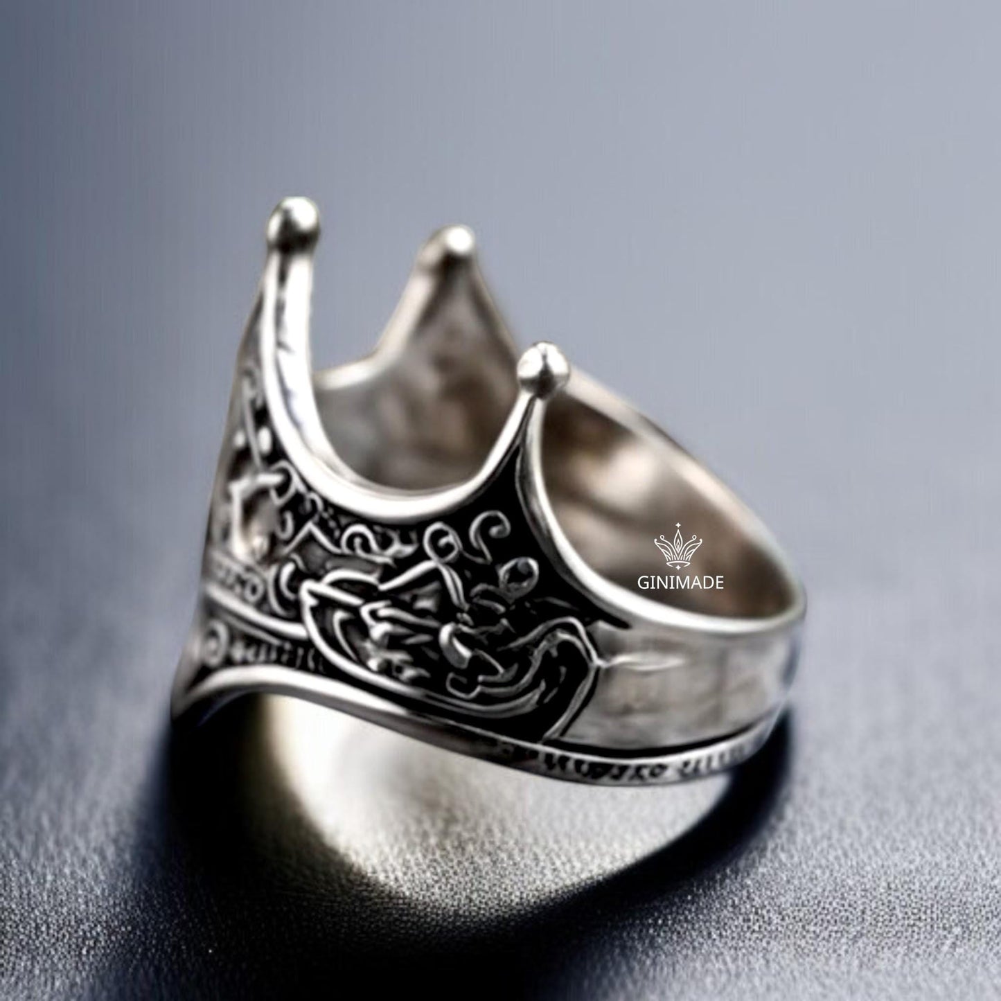 Elegant European Crown Ring | 925 Sterling Silver Royal Jewelry | Vintage Style Unisex Ring | Statement Crown Band | Gift for Him & Her