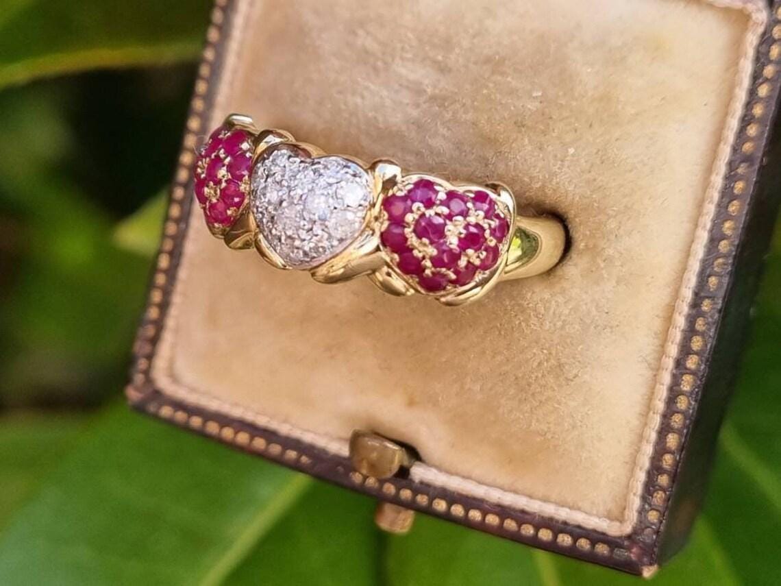 Ruby & Diamond Vintage-Style Engagement Ring