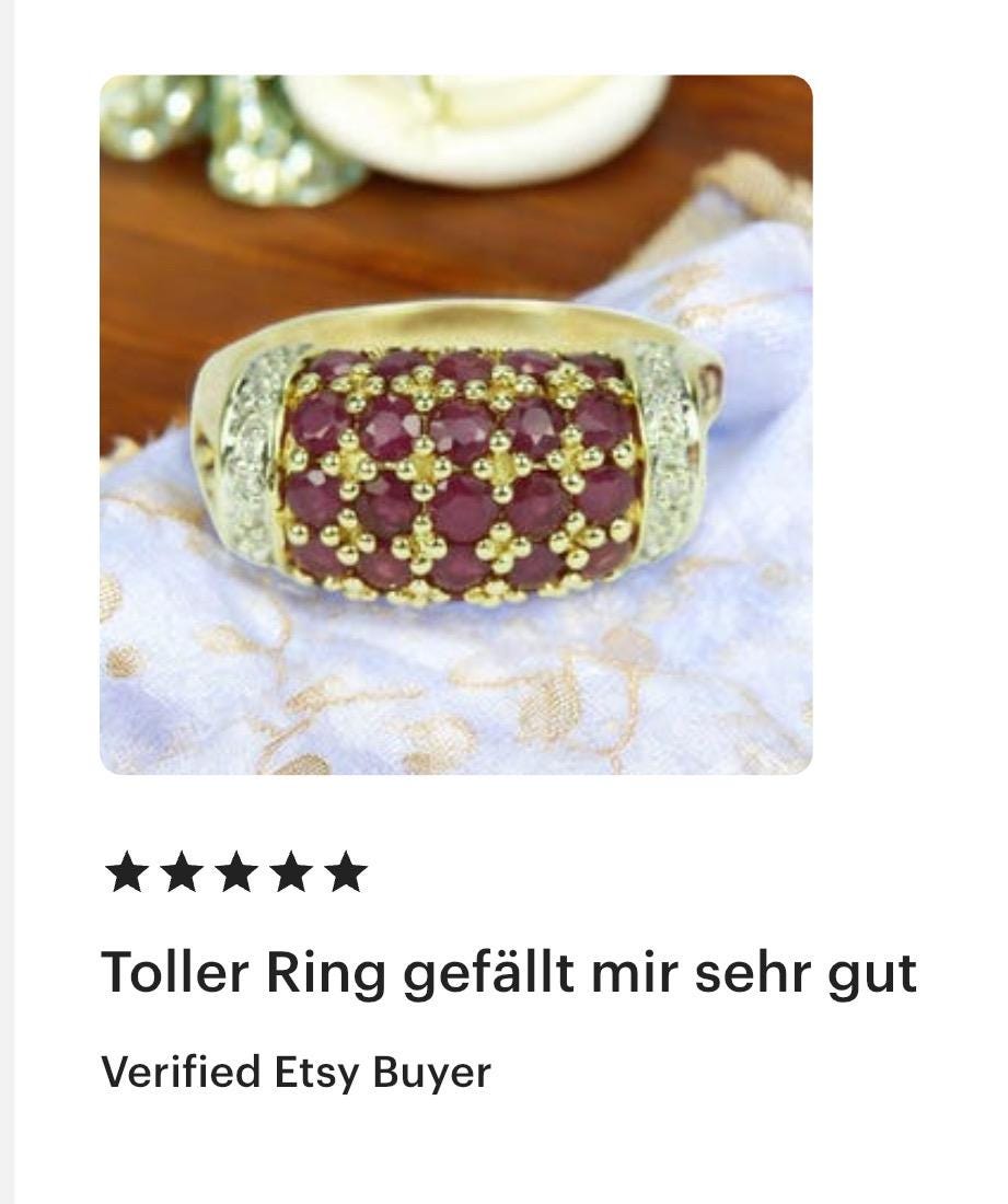 Vintage Style CZ Ruby Cluster Ring | Gold Plated Statement Cocktail Ring | Sparkling Red Gemstone Ring | Bold Party Jewelry for Women