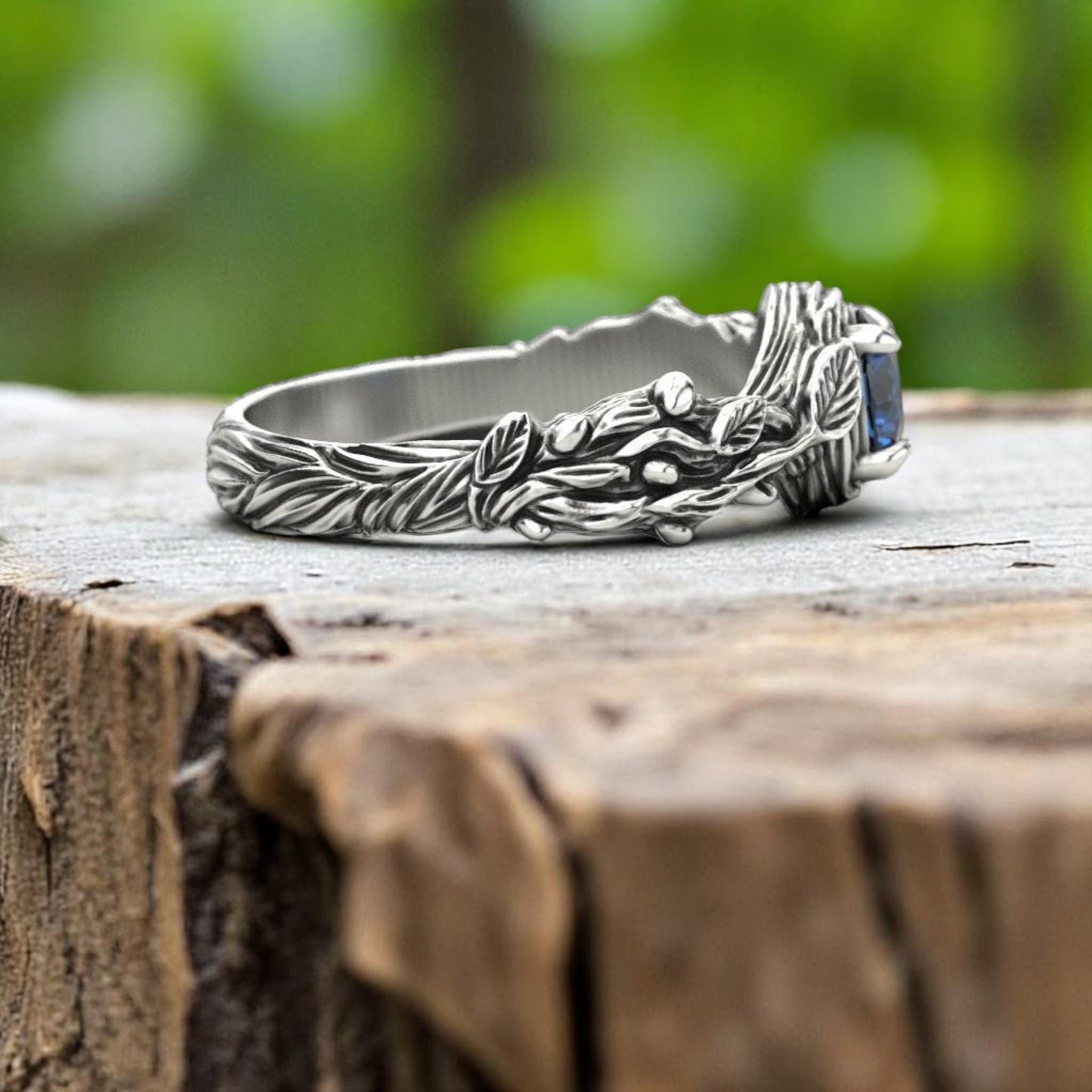 Boho Leaf Ring • Oxidized 925 Silver Nature-Inspired Vine Band • Botanical Branch Ring • Rustic Bohemian Jewelry for Her