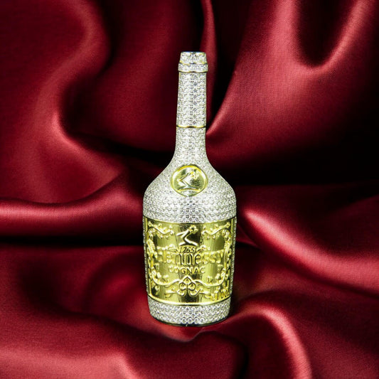 Hennessy Bottle Pendant 18k Yellow Gold Plated in 925 starling Gift for him silver without cain.