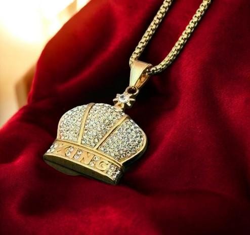 Personalized Gift. King Letter Crown Pendant Necklace, Anniversary Gift, Men's & Women's Jewelry,