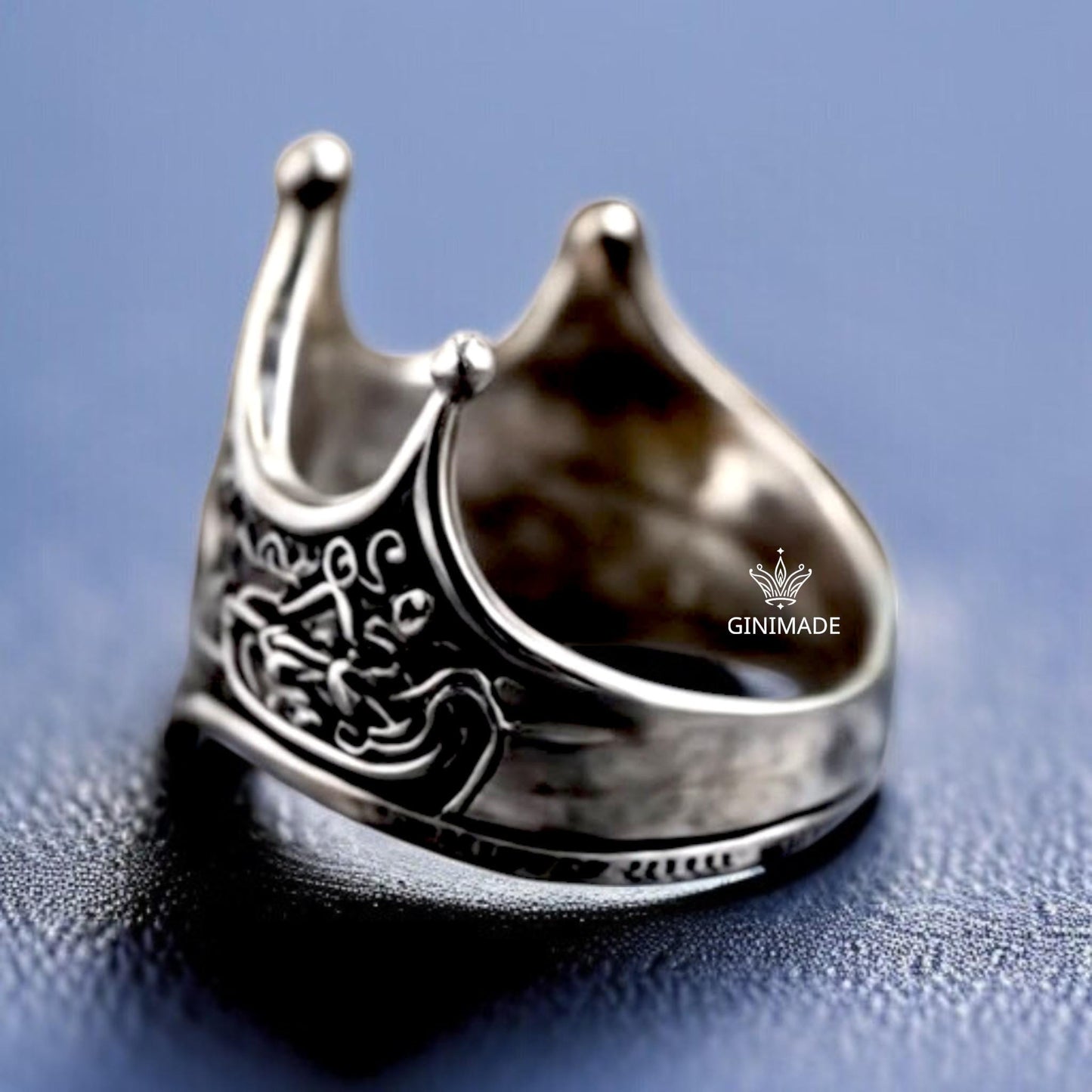 Elegant European Crown Ring | 925 Sterling Silver Royal Jewelry | Vintage Style Unisex Ring | Statement Crown Band | Gift for Him & Her