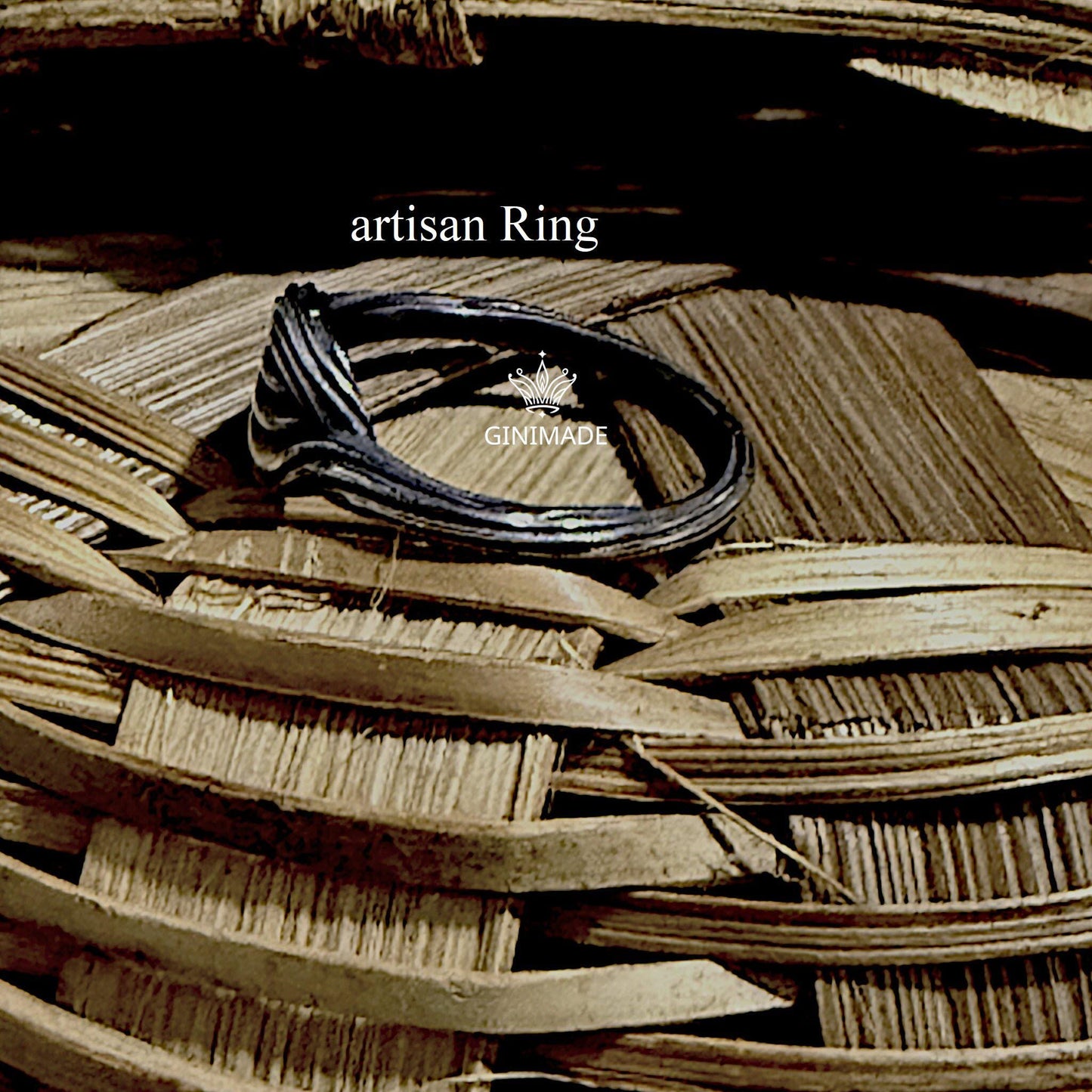 Rustic Sterling Silver Leaf Ring | Handmade Nature Jewelry | Textured Silver Band | Wavy Boho Ring | Gift for Her