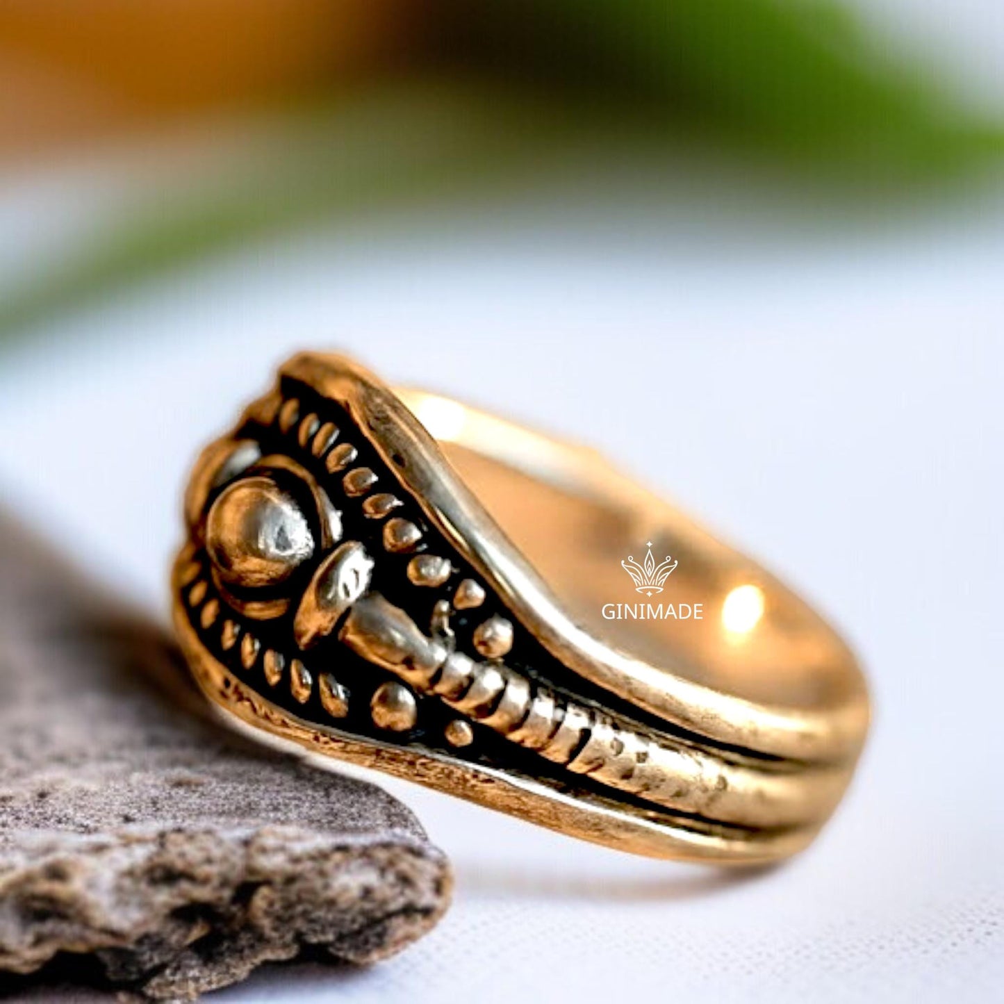 Tribal Oxidized Silver Ring – Handmade 925 Sterling Statement Ring – Boho Ethnic Dome Ring for Men & Women – Antique Jewelry Gift.