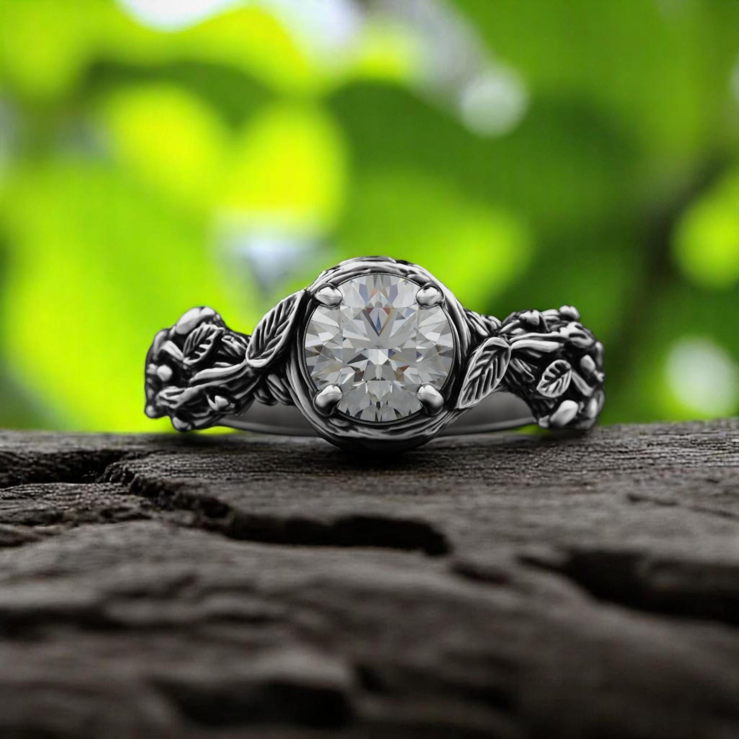 Boho Leaf Ring • Oxidized 925 Silver Nature-Inspired Vine Band • Botanical Branch Ring • Rustic Bohemian Jewelry for Her