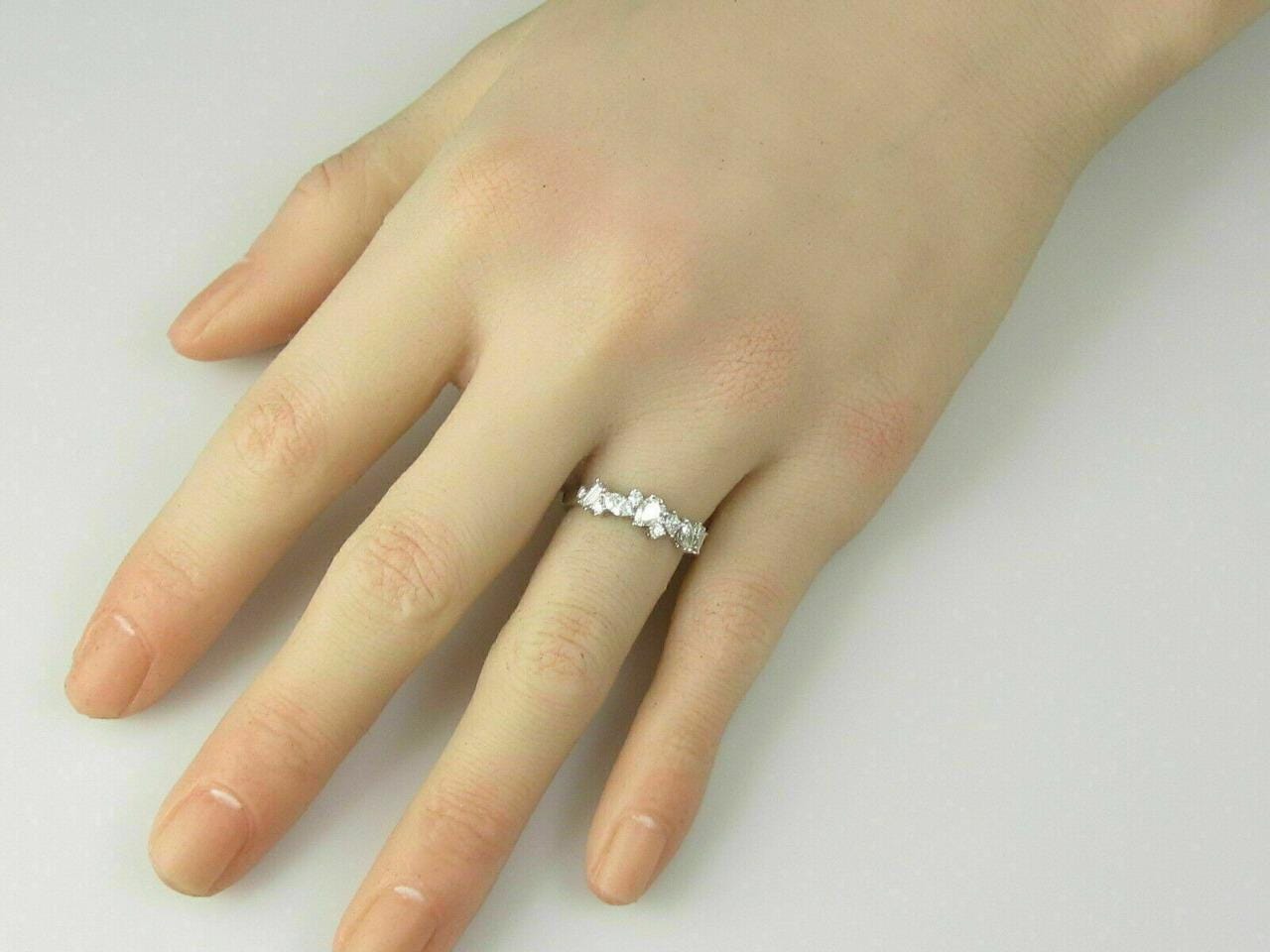 Unique Multi Shaped CZ Band - Mixed Cut Stone Stackable Rings for Her - Anniversary Wedding Bands Women