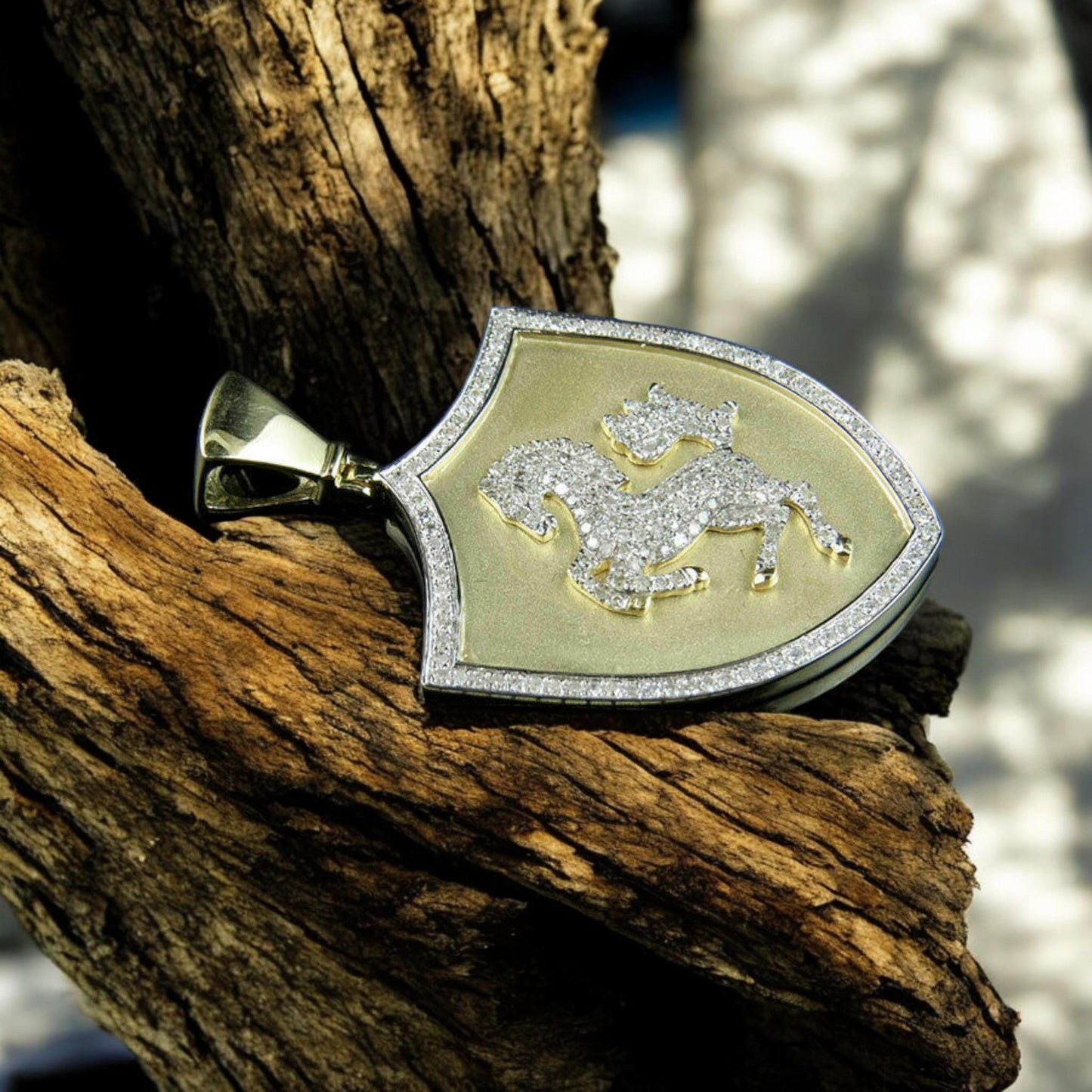 925 Sterling Silver Lion Shield Pendant – CZ Diamond Medieval Crest Necklace – Handmade Heraldic Jewelry for Men fathers day gift.