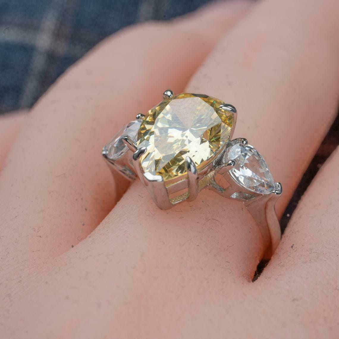 925 Silver 3-Stone Ring, Engagement, Anniversary, Luxury Gift