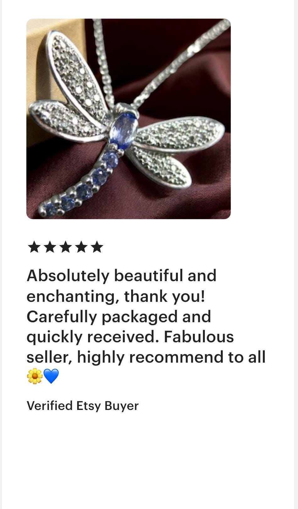 Dragonfly Necklace • Sterling Silver Pendant • Blue & White CZ Gemstones • Dainty Nature-Inspired Jewelry • Gift for Her