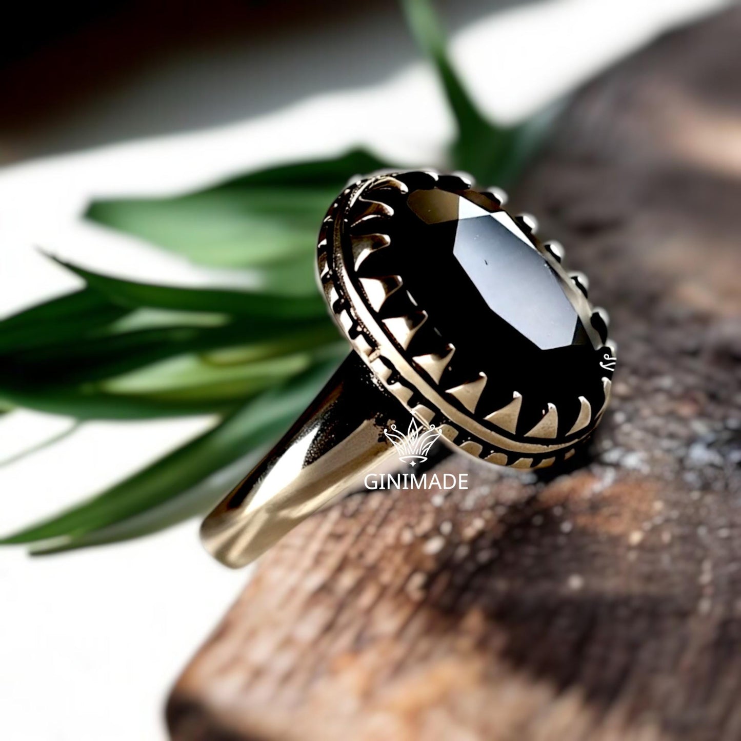 Black Onyx Ring 925 Sterling Silver • Oval Gemstone Ring • Statement Ring for Men & Women • Boho Onyx Jewelry • Gift for Him or Her