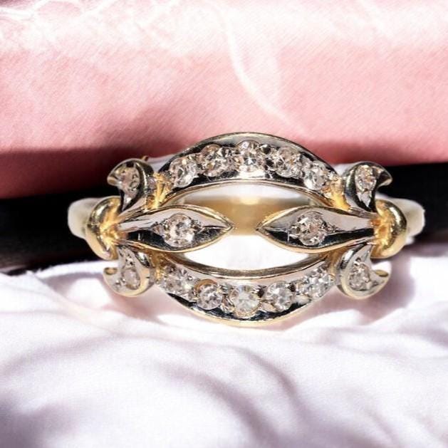 Vintage-Inspired 10k Gold Ring | Sparkling CZ Diamond | Perfect Valentine’s Gift for Her.
