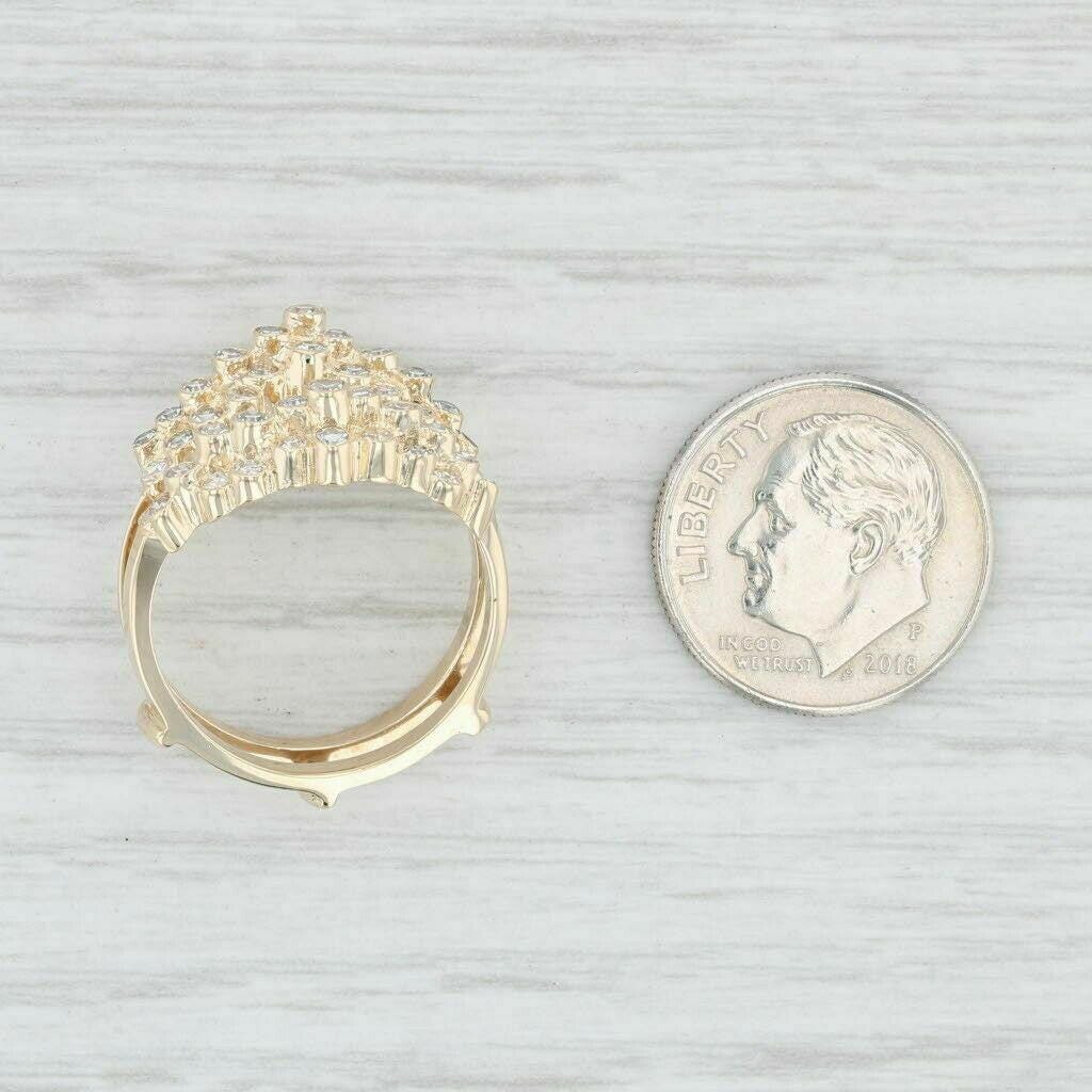 Vintage Glam: 18k Gold Plated CZ Diamond Ring in Sterling Silver 925 - Elegant Statement Jewelry