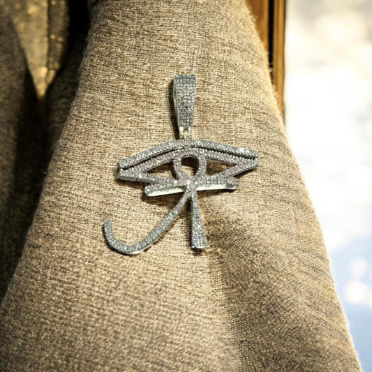 Eye of Horus Necklace • 925 Sterling Silver Amulet Pendant • CZ Diamond Egyptian Protection Jewelry • Spiritual Gift for Him or Her