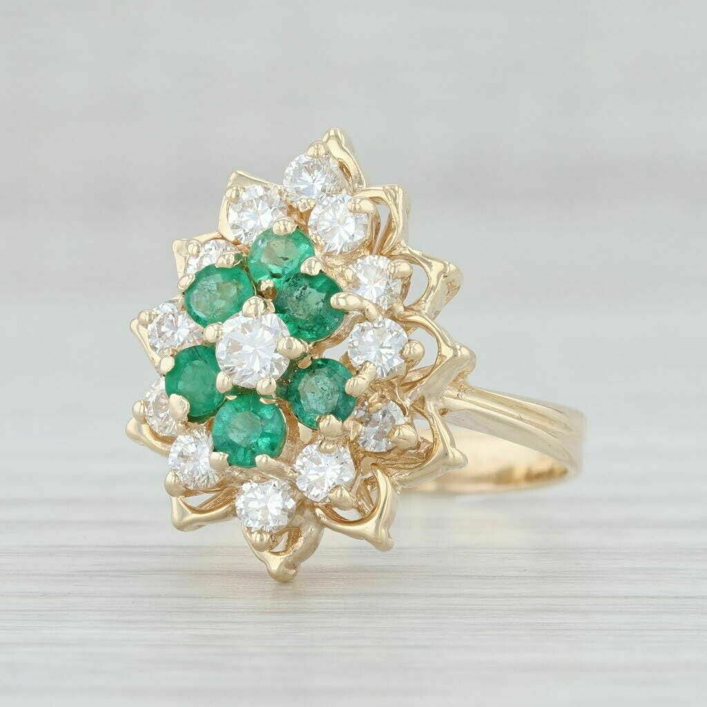 Emerald CZ gemstone ring, 925 sterling silver, elegant design