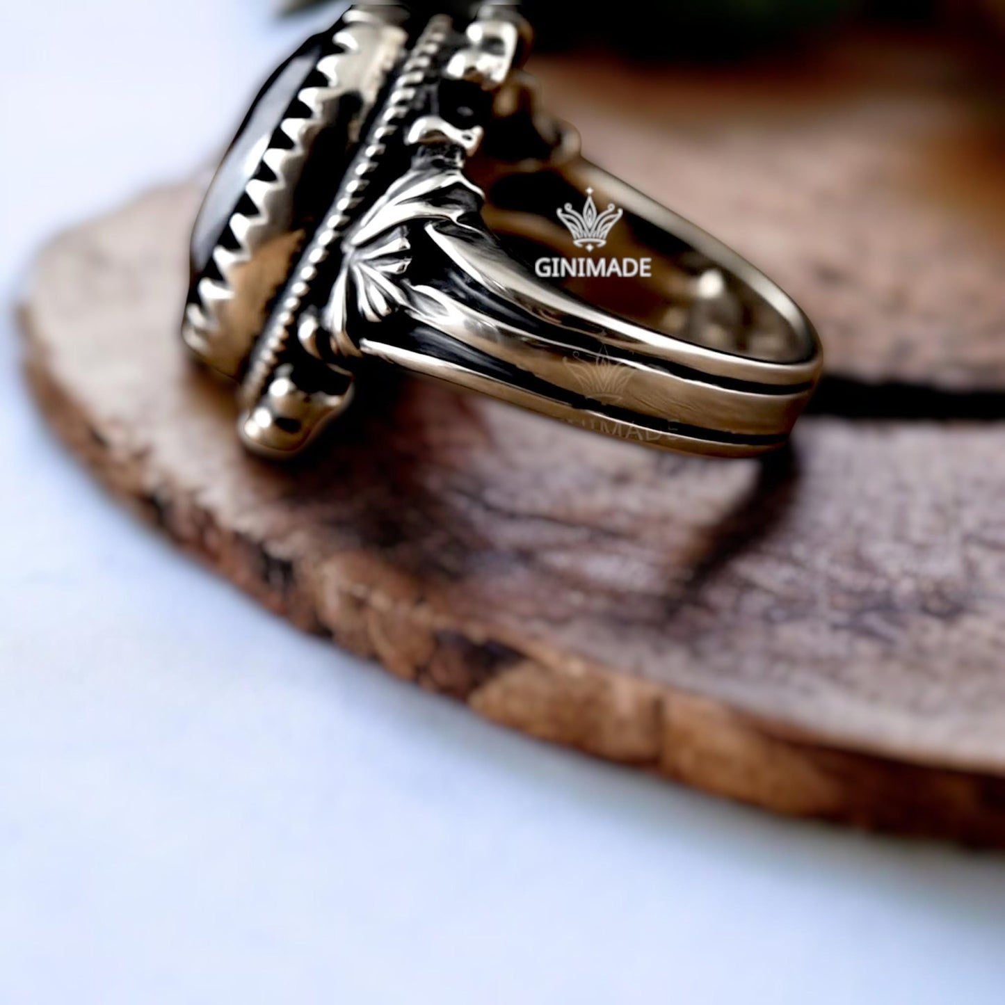 Black Onyx Ring 925 Sterling Silver • Vintage Boho  Ring • Gothic Oval Gemstone Jewelry • Handmade Oxidized Silver Ring for Women & Men.