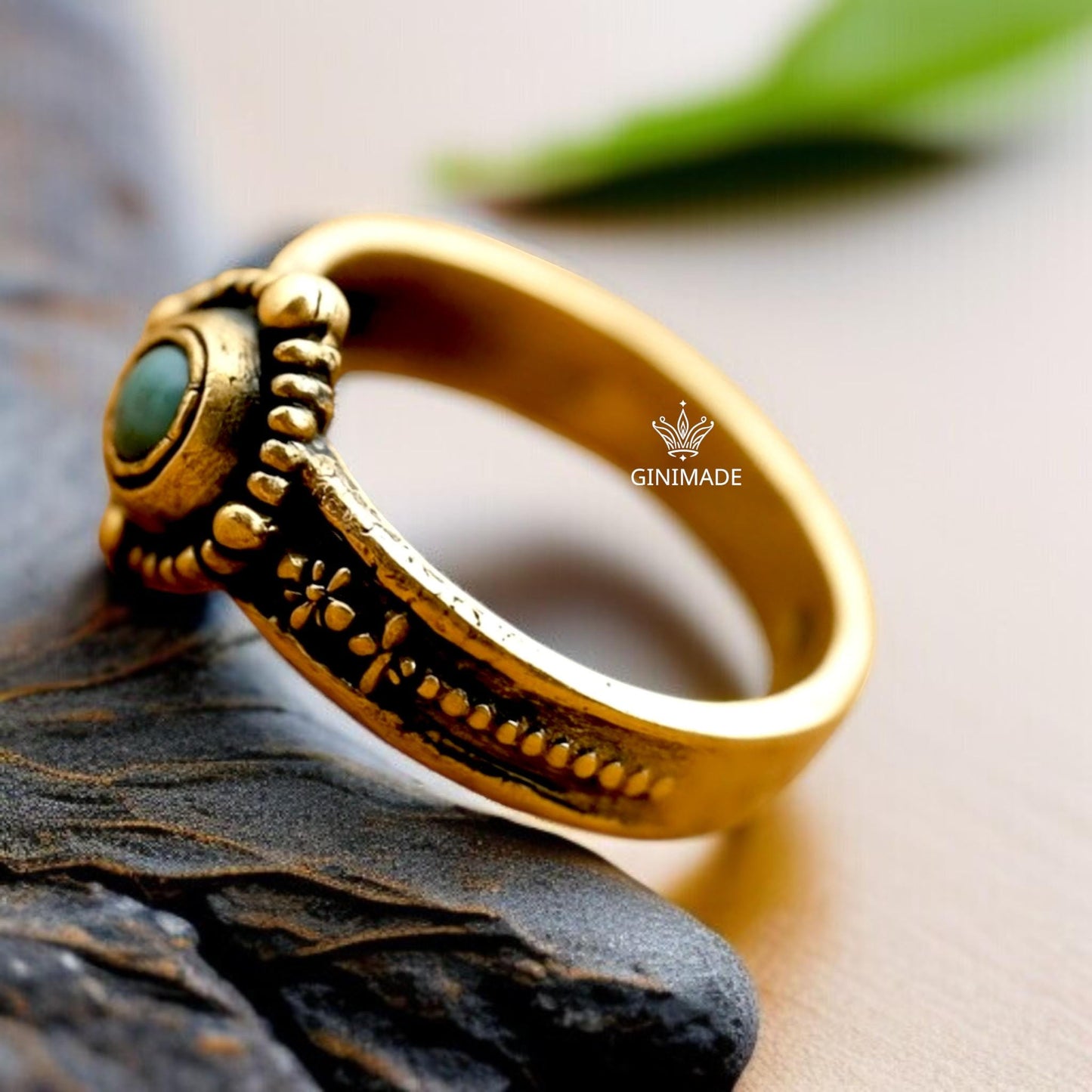 Handmade Boho Gemstone Ring, Raw Emerald Ring in 925 Sterling Silver–Natural May Birthstone Jewelry Gift for Her