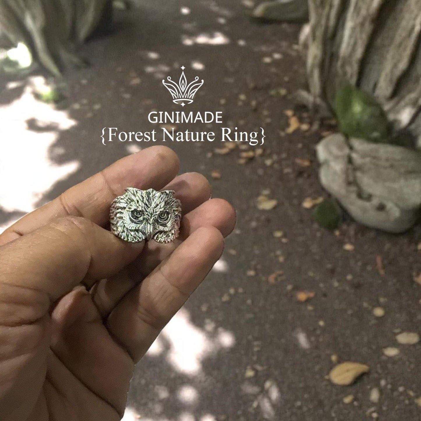 Owl Ring in 925 Sterling Silver | Unisex Handmade Bird Ring | Gothic Boho Animal Jewelry | Forest Nature Ring | Gift for Him or Her