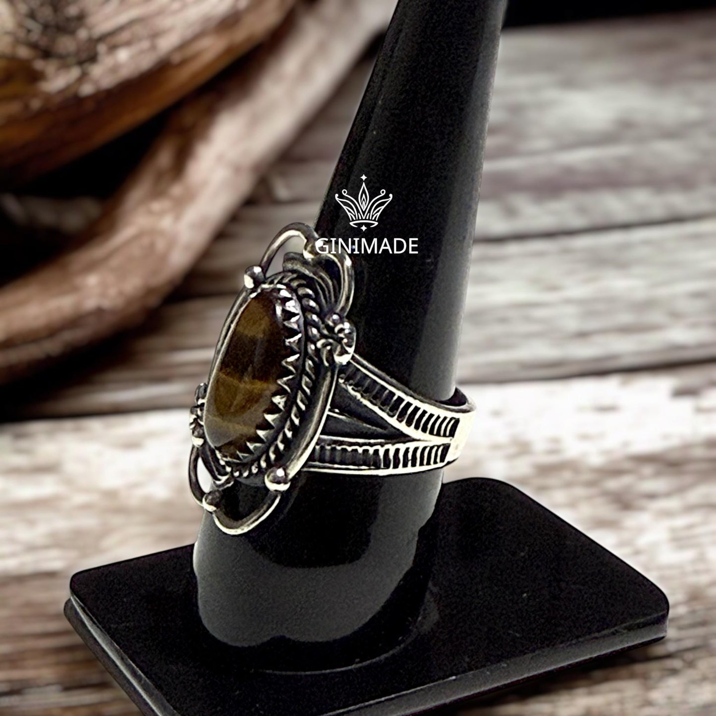 Handmade Tiger Eye Ring | Oxidized 925 Sterling Silver Ring | Boho Vintage Ring | Healing Gemstone Jewelry | Gift for Him/Her