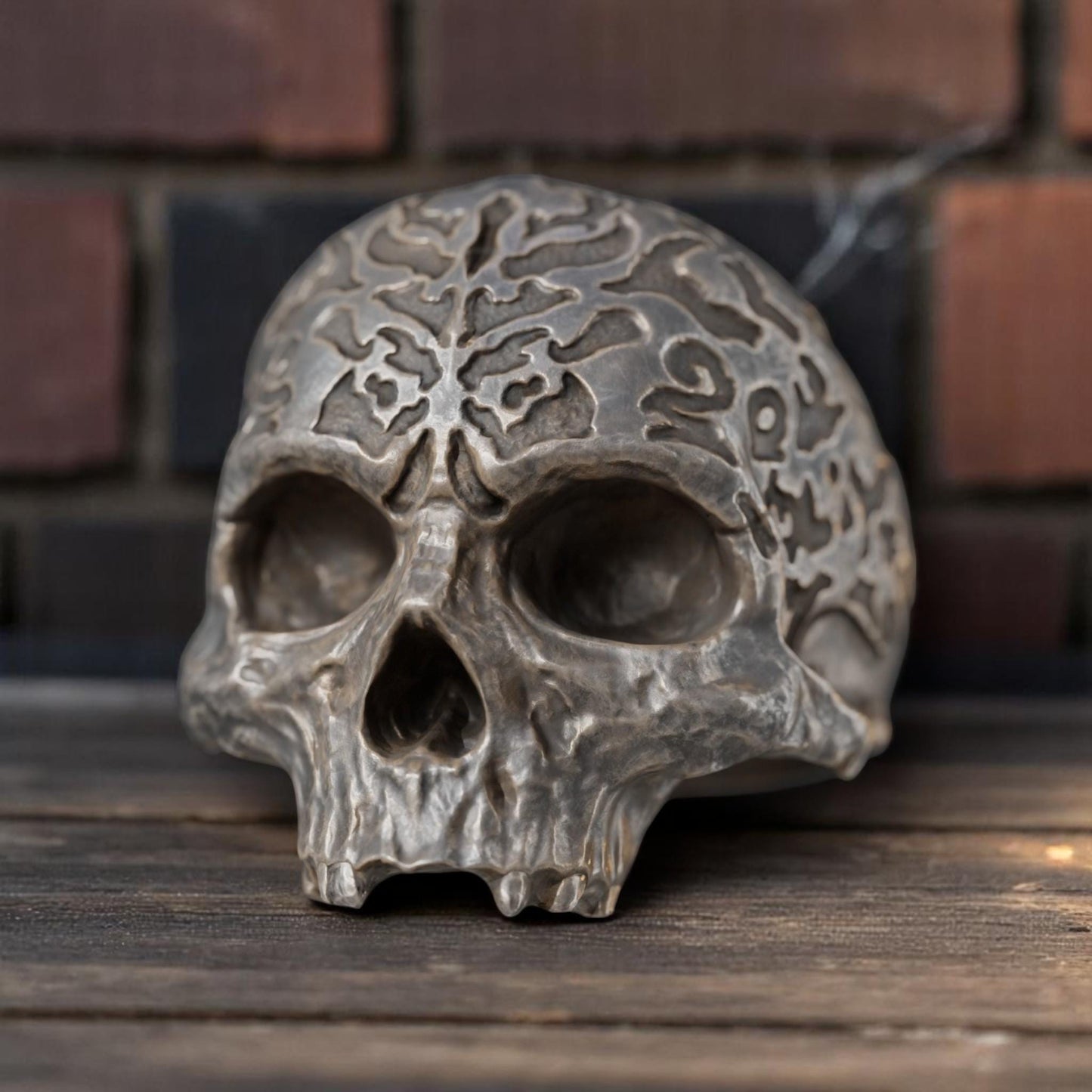 Oxidized Skull Ring – 925 Sterling Silver Gothic Ring | Men's Patterned Skull Band | Dark Aesthetic Unisex Jewelry. fathers day gift