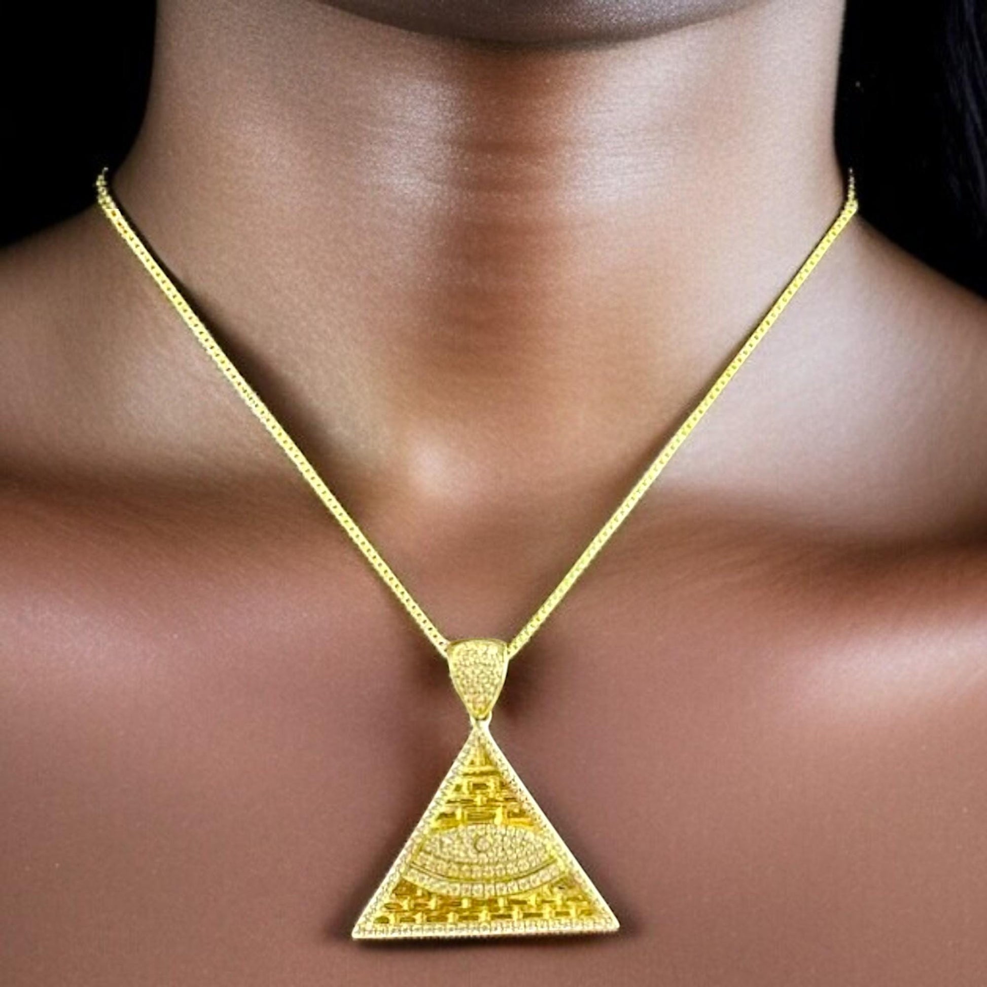 Triangle Evil Eye Pendant