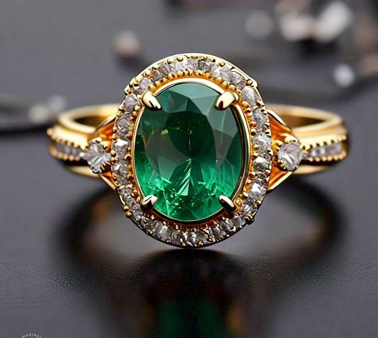 Natural Emerald  gemstone ring set in sterling silver