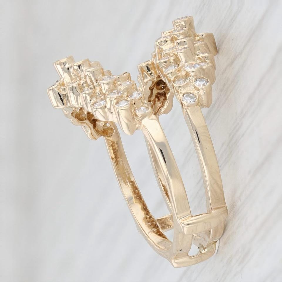 Vintage Glam: 18k Gold Plated CZ Diamond Ring in Sterling Silver 925 - Elegant Statement Jewelry