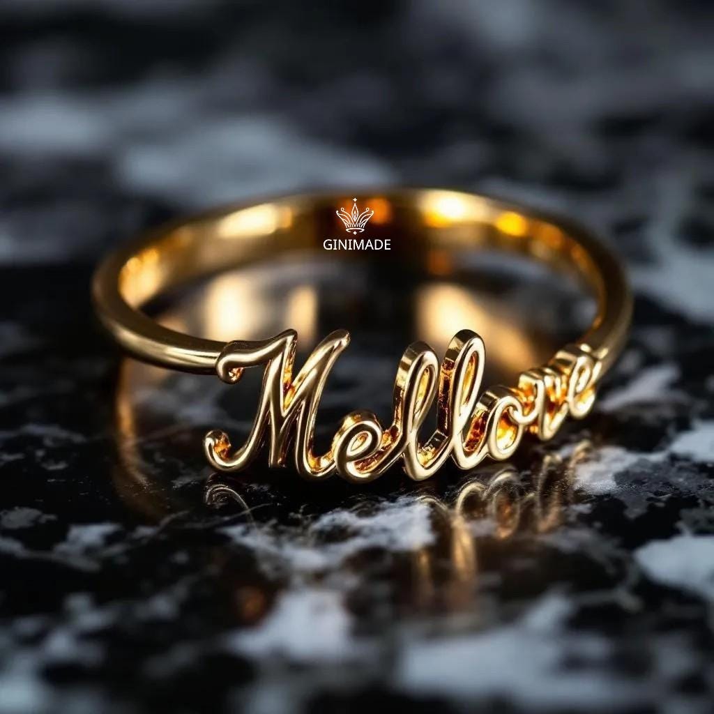 Custom Name Birthstone Ring •Personalized Name Ring • Dainty Stacking Jewelry • Graduation Gift • Gift for Her • Proposal Ring