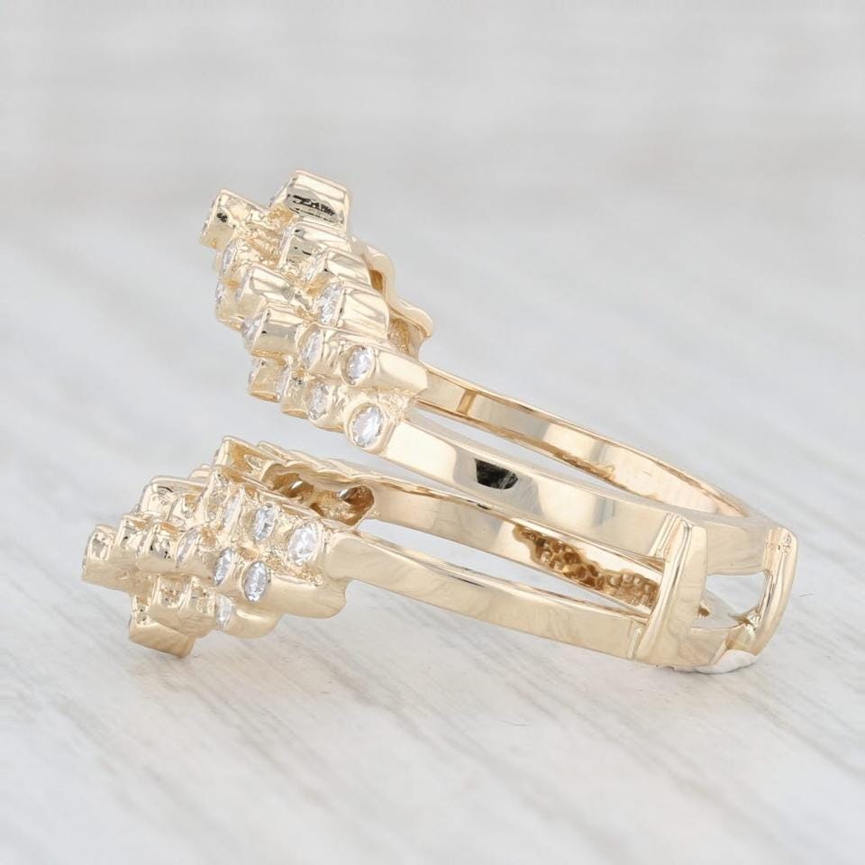 Vintage Style CZ Diamond Engagement Ring in 18k Gold Plated Silver