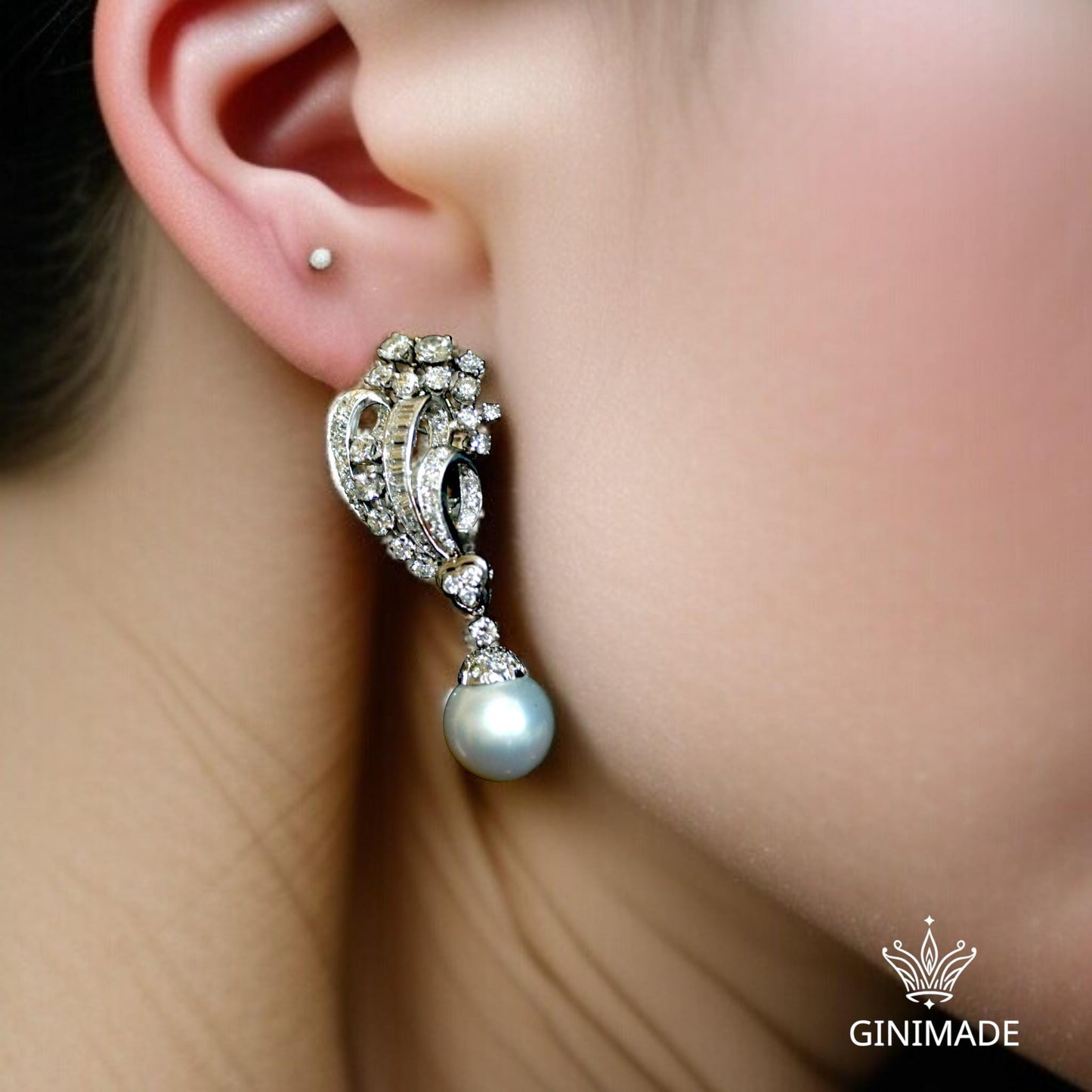 925 Sterling Silver CZ Baguette Diamond Statement Earrings • Art Deco Wedding Jewelry • Gift for Her