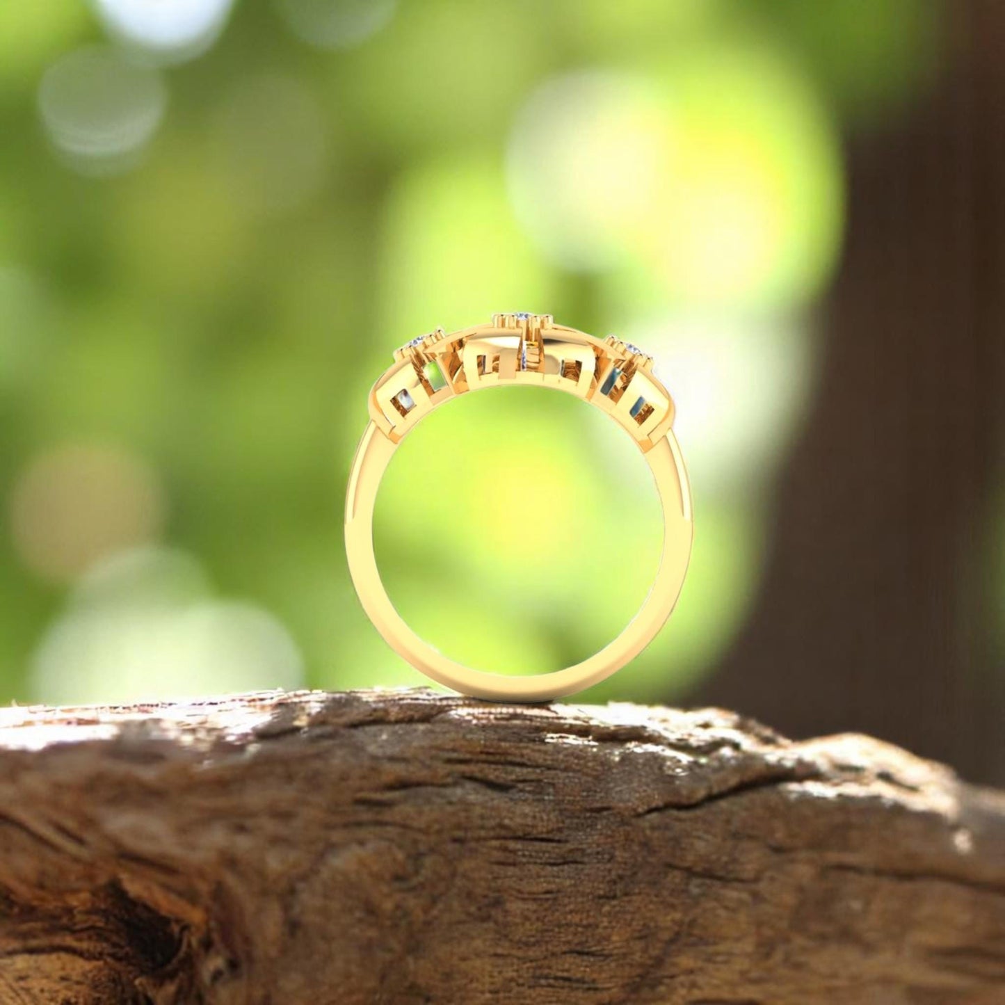 Minimalist Floral Fresh Look CZ Ring • 925 Sterling Silver Gold-Plated Statement Ring • Handmade Jewelry Gift for Her