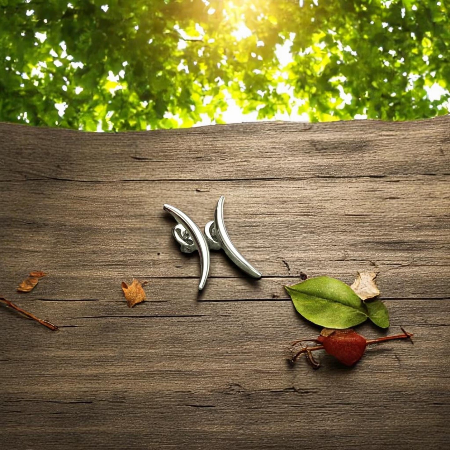 Crescent Stud Earrings • 925 Sterling Silver Minimalist Curve Earrings • Modern Handmade Jewelry Gift for Her