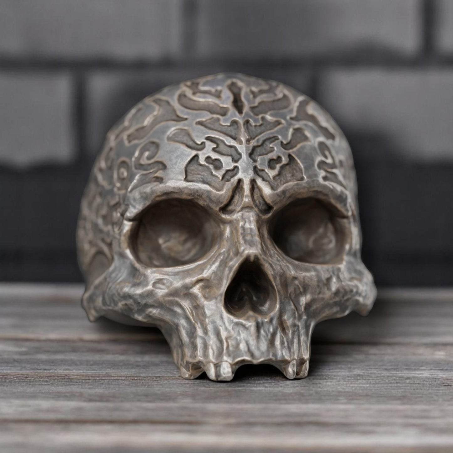 Oxidized Skull Ring – 925 Sterling Silver Gothic Ring | Men's Patterned Skull Band | Dark Aesthetic Unisex Jewelry. fathers day gift