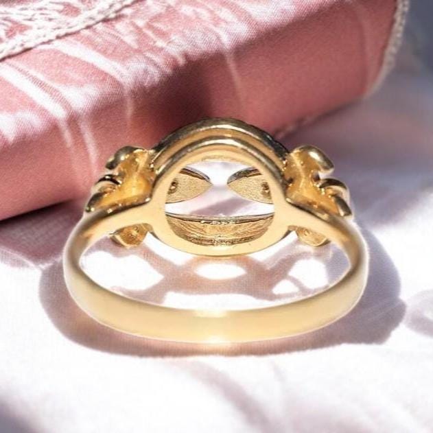 Vintage-Inspired 10k Gold Ring | Sparkling CZ Diamond | Perfect Valentine’s Gift for Her.