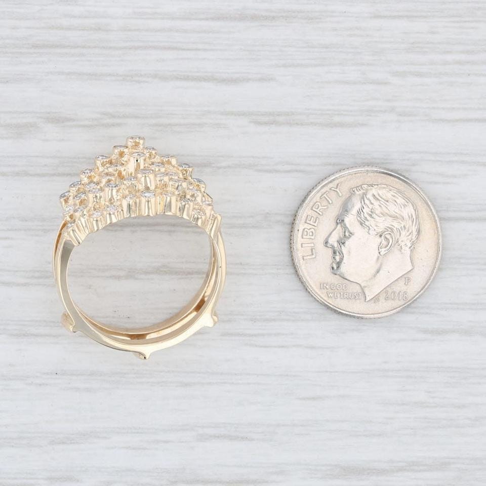 CZ Diamond Ring - Vintage Design - 18k Gold Plated Silver 925