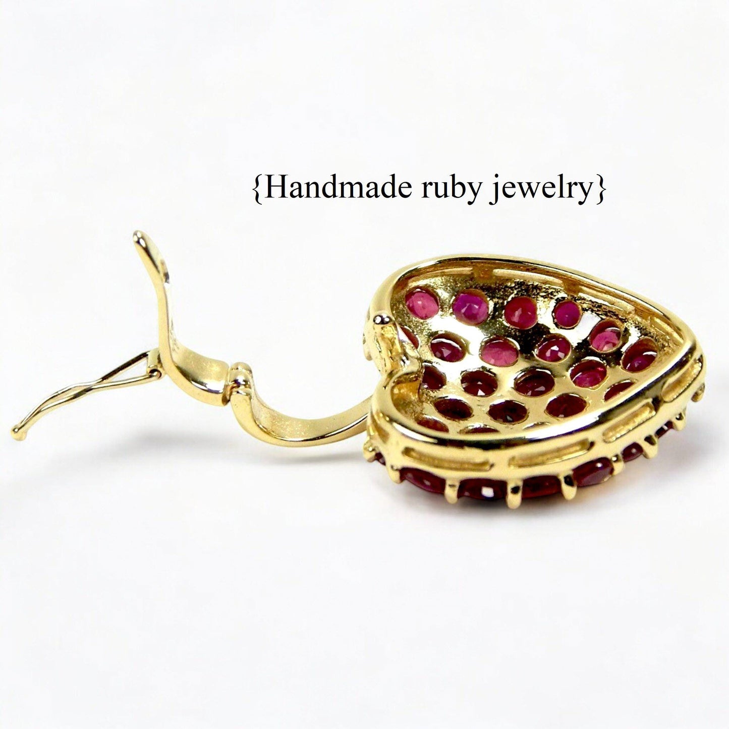 Vintage Ruby Heart Pendant Necklace – Dainty CZ Accent – 925 Sterling Silver Charm – July Birthstone Jewelry – Romantic Gift for Her